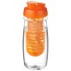 H2O Pulse® 600 ml Sportflasche mit Klappdeckel und Infusor - transparent/orange