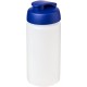 Baseline® Plus grip 500 ml Sportflasche mit Klappdeckel - transparent/blau