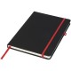 Schwarzes A5 Notizbuch - schwarz/rot