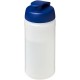 Baseline® Plus 500 ml Sportflasche mit Klappdeckel - transparent/blau