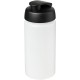 Baseline® Plus grip 500 ml Sportflasche mit Klappdeckel - transparent/schwarz