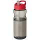 H2O Eco 650 ml Sportflasche mit Ausgussdeckel - kohle/rot