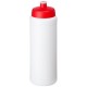 Baseline® Plus grip 750 ml Sportflasche mit Sportdeckel- weiss/rot