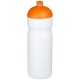Baseline® Plus 650 ml Sportflasche mit Kuppeldeckel- weiss/orange