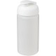 Baseline® Plus grip 500 ml Sportflasche mit Klappdeckel - transparent/weiss