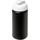 Baseline® Plus 500 ml Sportflasche mit Klappdeckel - schwarz/weiss