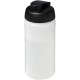 Baseline® Plus 500 ml Sportflasche mit Klappdeckel - transparent/schwarz