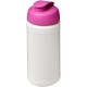Baseline® Plus 500 ml Sportflasche mit Klappdeckel - weiss/rosa