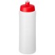 Baseline® Plus grip 750 ml Sportflasche mit Sportdeckel- transparent/rot