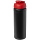 Baseline® Plus 750 ml Flasche mit Klappdeckel - schwarz/rot
