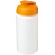 Baseline® Plus grip 500 ml Sportflasche mit Klappdeckel - weiss/orange