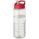 H2O Treble 750 ml Sportflasche mit Ausgussdeckel - transparent/rot