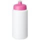 Baseline® Plus grip 500 ml Sportflasche mit Sportdeckel- weiss/rosa