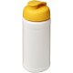 Baseline® Plus 500 ml Sportflasche mit Klappdeckel - weiss/gelb