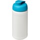 Baseline® Plus 500 ml Sportflasche mit Klappdeckel - weiss/türkis