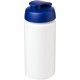 Baseline® Plus grip 500 ml Sportflasche mit Klappdeckel - weiss/blau