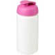 Baseline® Plus grip 500 ml Sportflasche mit Klappdeckel - weiss/rosa