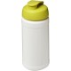 Baseline® Plus 500 ml Sportflasche mit Klappdeckel - weiss/Lindgrün