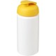 Baseline® Plus grip 500 ml Sportflasche mit Klappdeckel - weiss/gelb