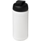 Baseline® Plus 500 ml Sportflasche mit Klappdeckel - weiss/schwarz