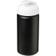 Baseline® Plus grip 500 ml Sportflasche mit Klappdeckel - schwarz/weiss