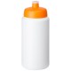 Baseline® Plus grip 500 ml Sportflasche mit Sportdeckel- weiss/orange