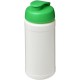 Baseline® Plus 500 ml Sportflasche mit Klappdeckel - weiss/grün