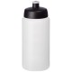 Baseline® Plus grip 500 ml Sportflasche mit Sportdeckel- transparent/schwarz