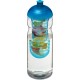 H2O Base® 650 ml Sportflasche mit Stülpdeckel und Infusor - transparent/türkisblau