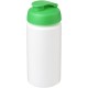 Baseline® Plus grip 500 ml Sportflasche mit Klappdeckel - weiss/grün