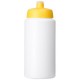 Baseline® Plus grip 500 ml Sportflasche mit Sportdeckel- weiss/gelb