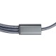 4in1 Extralanges Ladekabel, USB, Micro USB, C Type und IOS , silbergrau