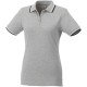 Fairfield Poloshirt mit weißem Rand für Damen - grau meliert/navy/weiss