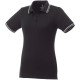 Fairfield Poloshirt mit weißem Rand für Damen - schwarz/grau meliert/weiss
