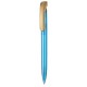 Kugelschreiber CLEAR Clip gold lackiert-caribic-blau TR/FR