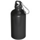 Trinkflasche aus Aluminium mit Karabinerhaken, 500 ml - schwarz