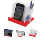 Smartphone-/Tabletständer mit Zettelbox - gefrostet glasklar/rot