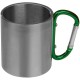 Tasse aus Metall mit Karabinerhaken - grün