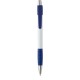 White Striped Grip Kugelschreiber blau