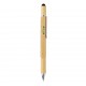 5-in-1 Bambus Tool-Stift, braun, Ansicht 3