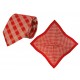 Set (Krawatte, Reine Seide + Tuch, Reine Seide Satin, ca. 53x53 cm) - rot