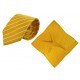 Set (Krawatte, Reine Seide + Tuch, Reine Seide Satin, ca. 53x53 cm) - gelb