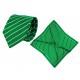 Set (Krawatte, Reine Seide + Tuch, Reine Seide Satin, ca. 53x53 cm) - grün