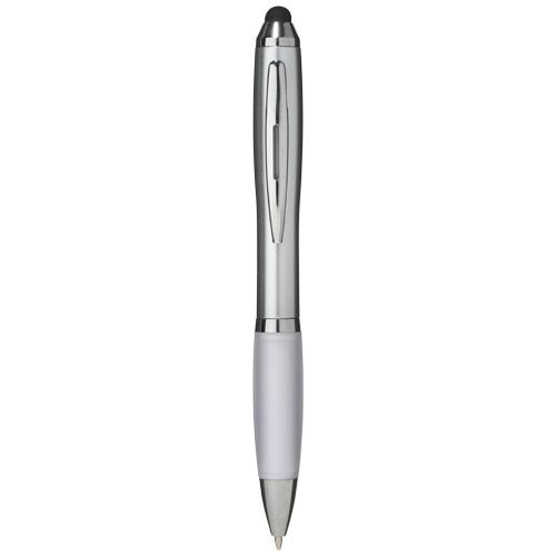 Nash stylus balpen met zilveren houder en gekleurd