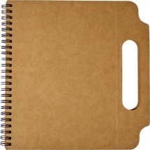 Kartonnen notitieboek (A5) met handgreep en ringband - bruin