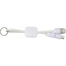 USB-C laadkabel met sleutelring - wit