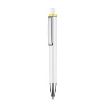 Kugelschreiber EXOS - weiss/zitronen-gelb