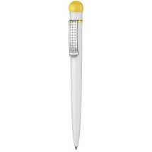 Kugelschreiber SATELLITE - weiss/zitronen-gelb