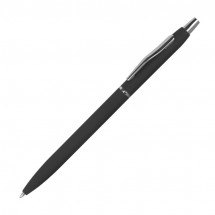 slanke rubbercoated pen - zwart