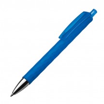 Kunststof pen met reliëfpatroon - blauw